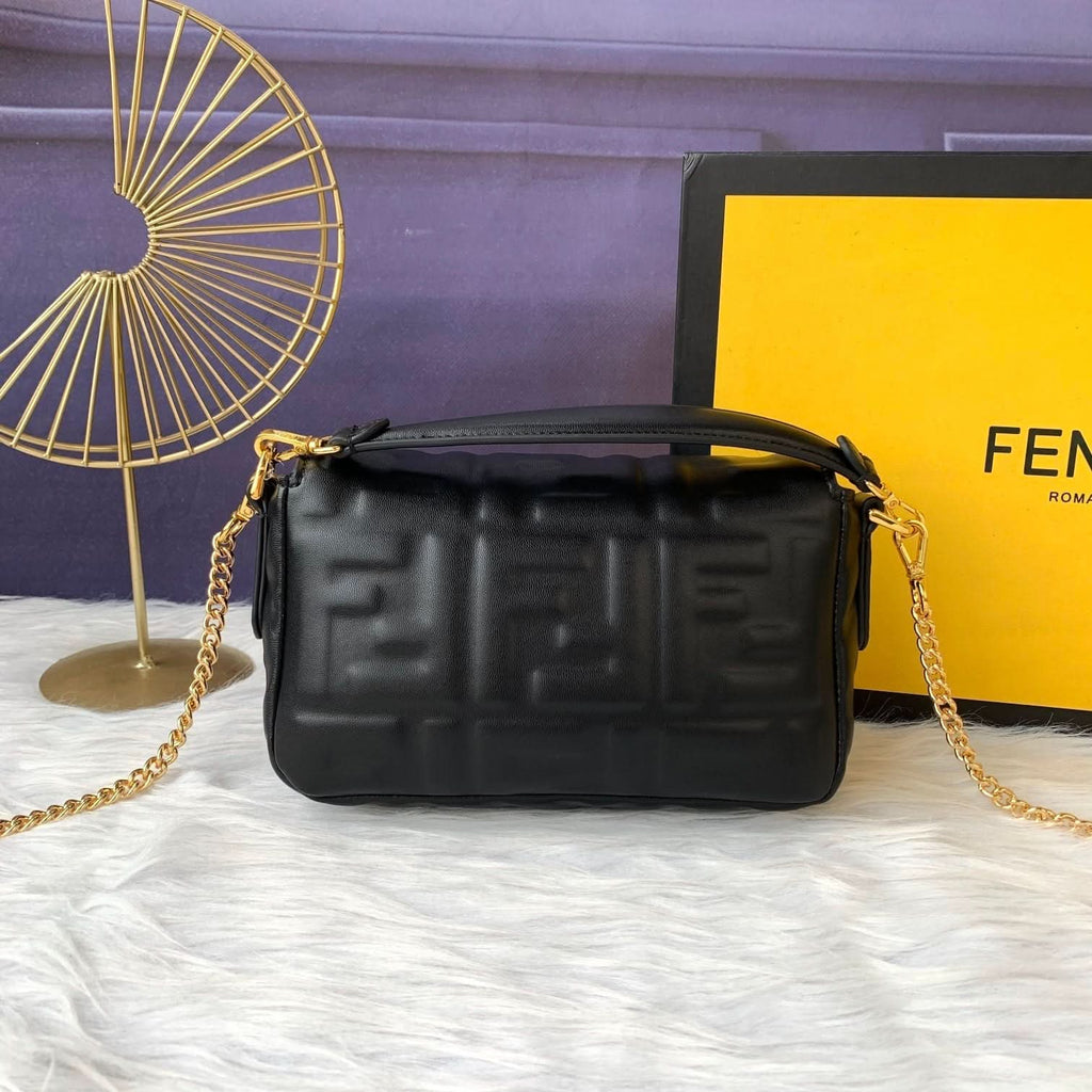 Fendi Baguette Mini Leather Crossbody Bag 19cm - Griserik