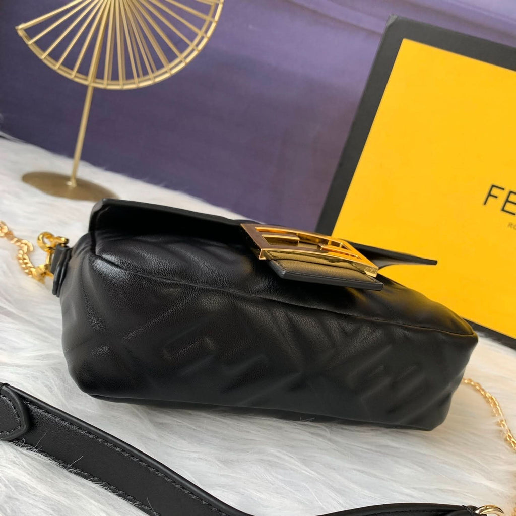 Fendi Baguette Mini Leather Crossbody Bag 19cm - Griserik