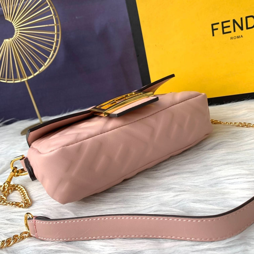 Fendi Baguette Mini Leather Crossbody Bag 19cm - Griserik