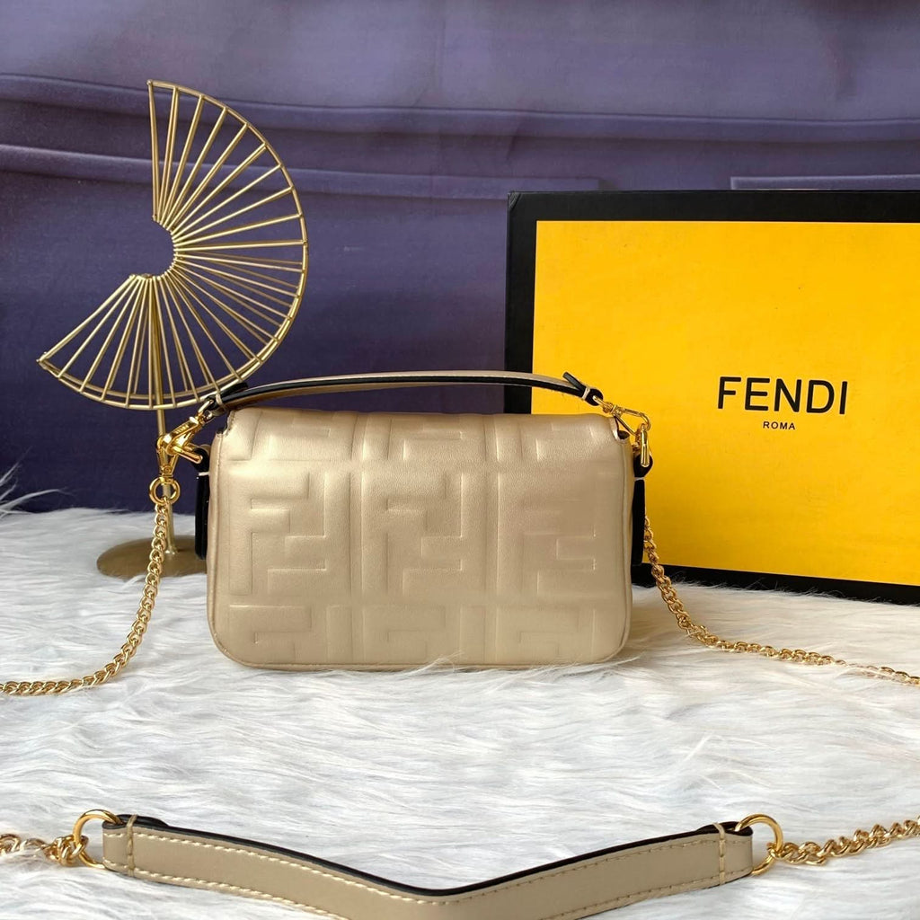 Fendi Baguette Mini Leather Crossbody Bag 19cm - Griserik