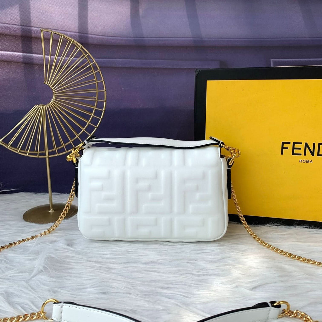 Fendi Baguette Mini Leather Crossbody Bag 19cm - Griserik