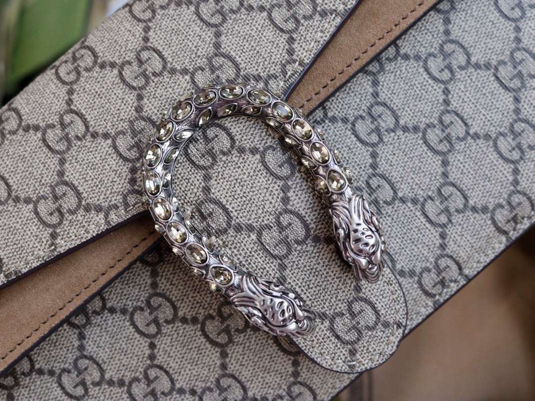 Gucci GG Dionysus Canvas Shoulder Bag - Griserik