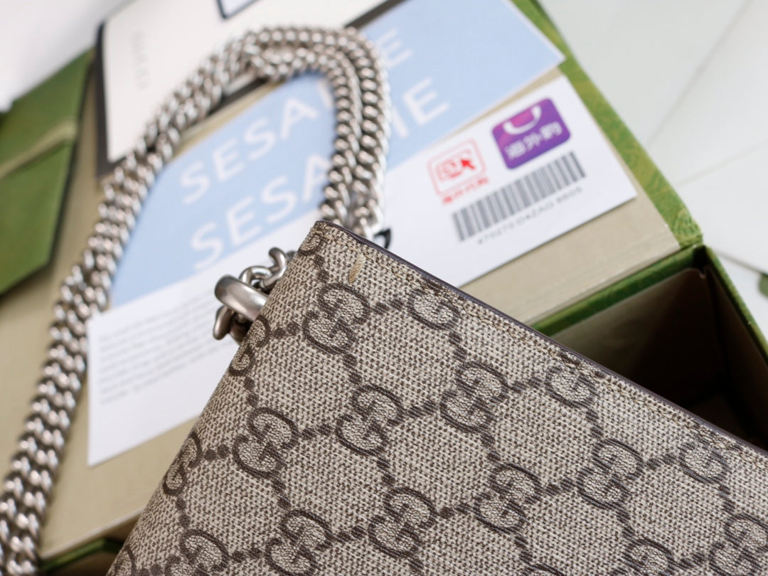 Gucci GG Dionysus Canvas Shoulder Bag - Griserik