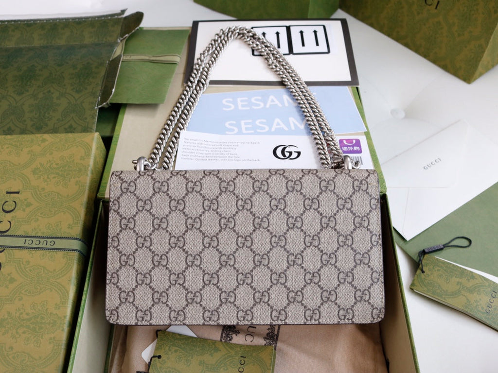 Gucci GG Dionysus Canvas Shoulder Bag - Griserik