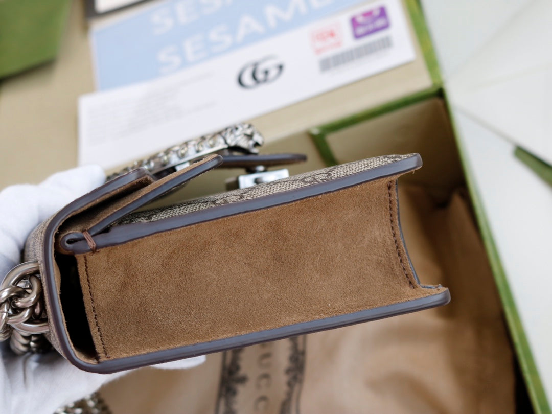 Gucci GG Dionysus Canvas Shoulder Bag - Griserik