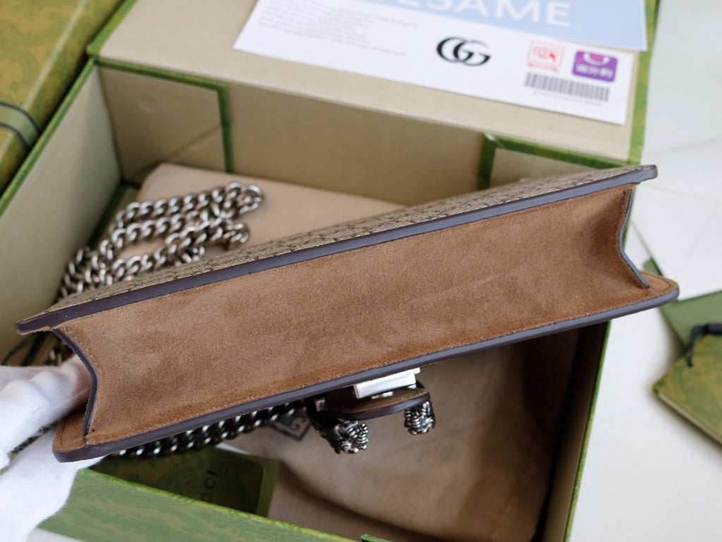 Gucci GG Dionysus Canvas Shoulder Bag - Griserik