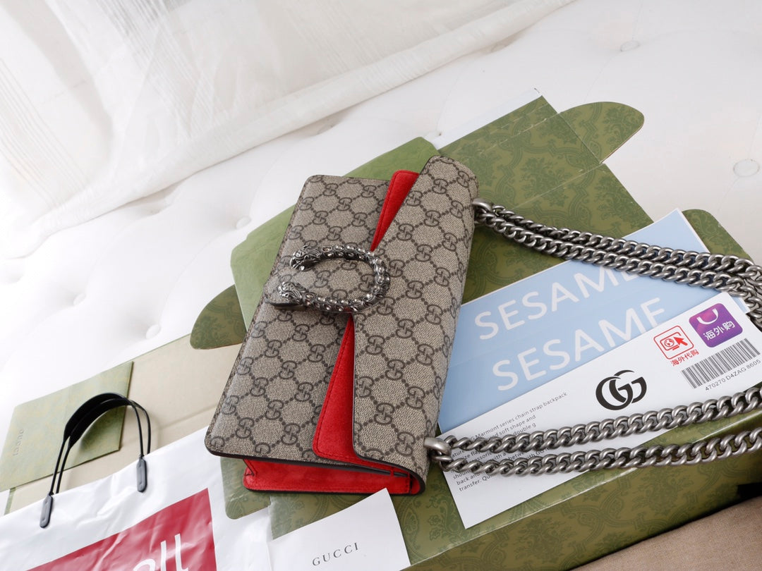 Gucci GG Dionysus Canvas Shoulder Bag - Griserik