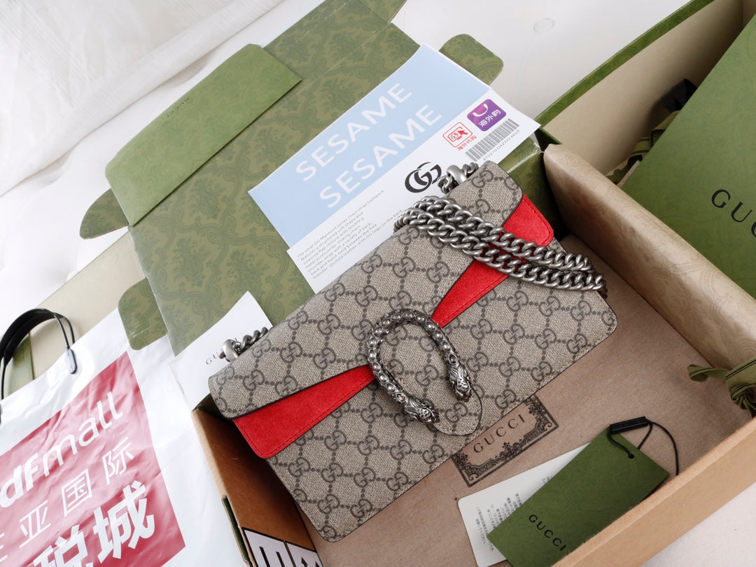 Gucci GG Dionysus Canvas Shoulder Bag - Griserik