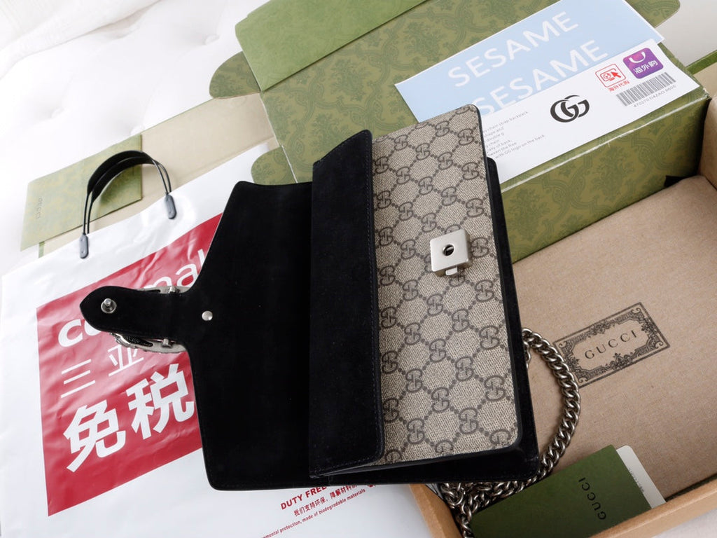Gucci GG Dionysus Canvas Shoulder Bag - Griserik