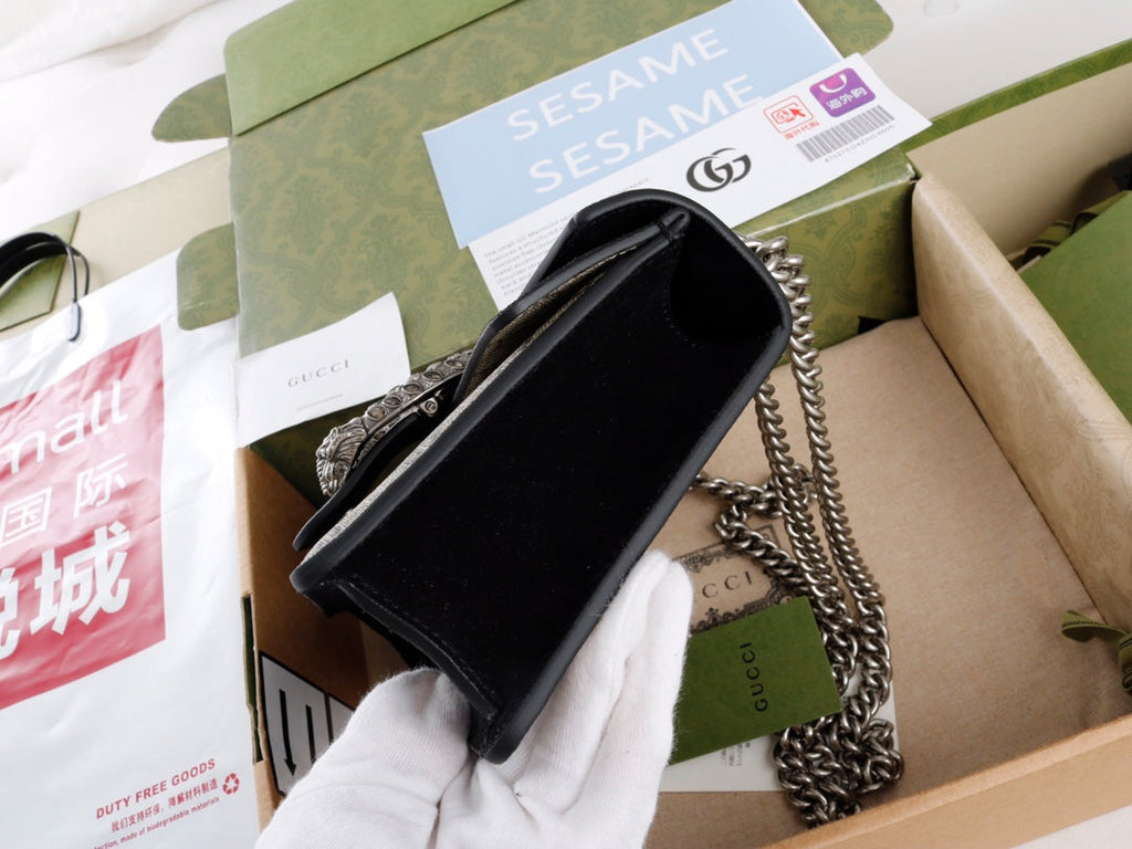 Gucci GG Dionysus Canvas Shoulder Bag - Griserik