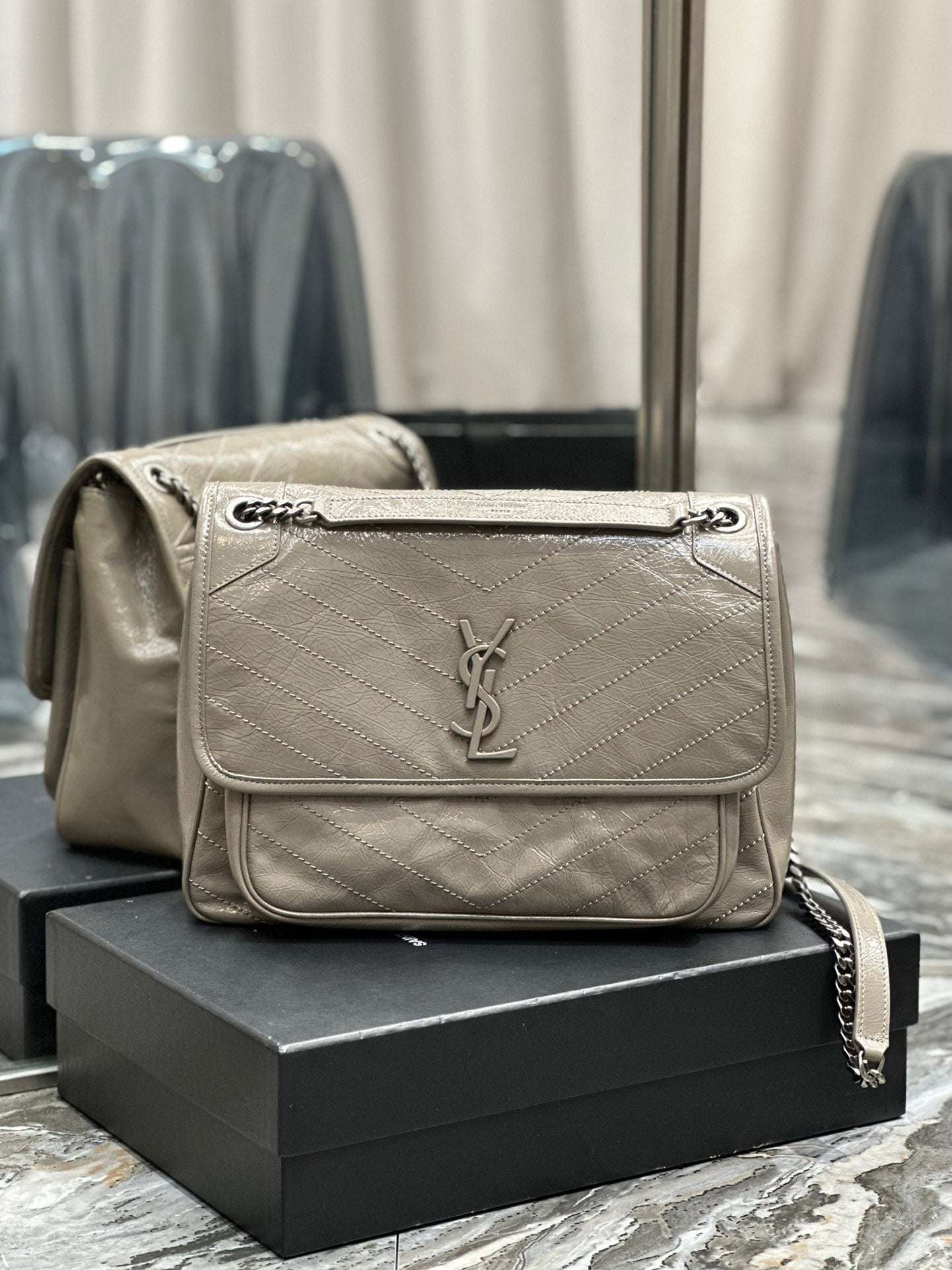 Ysl Saint Laurent Niki Bag Vintage Leather 32 - Griserik