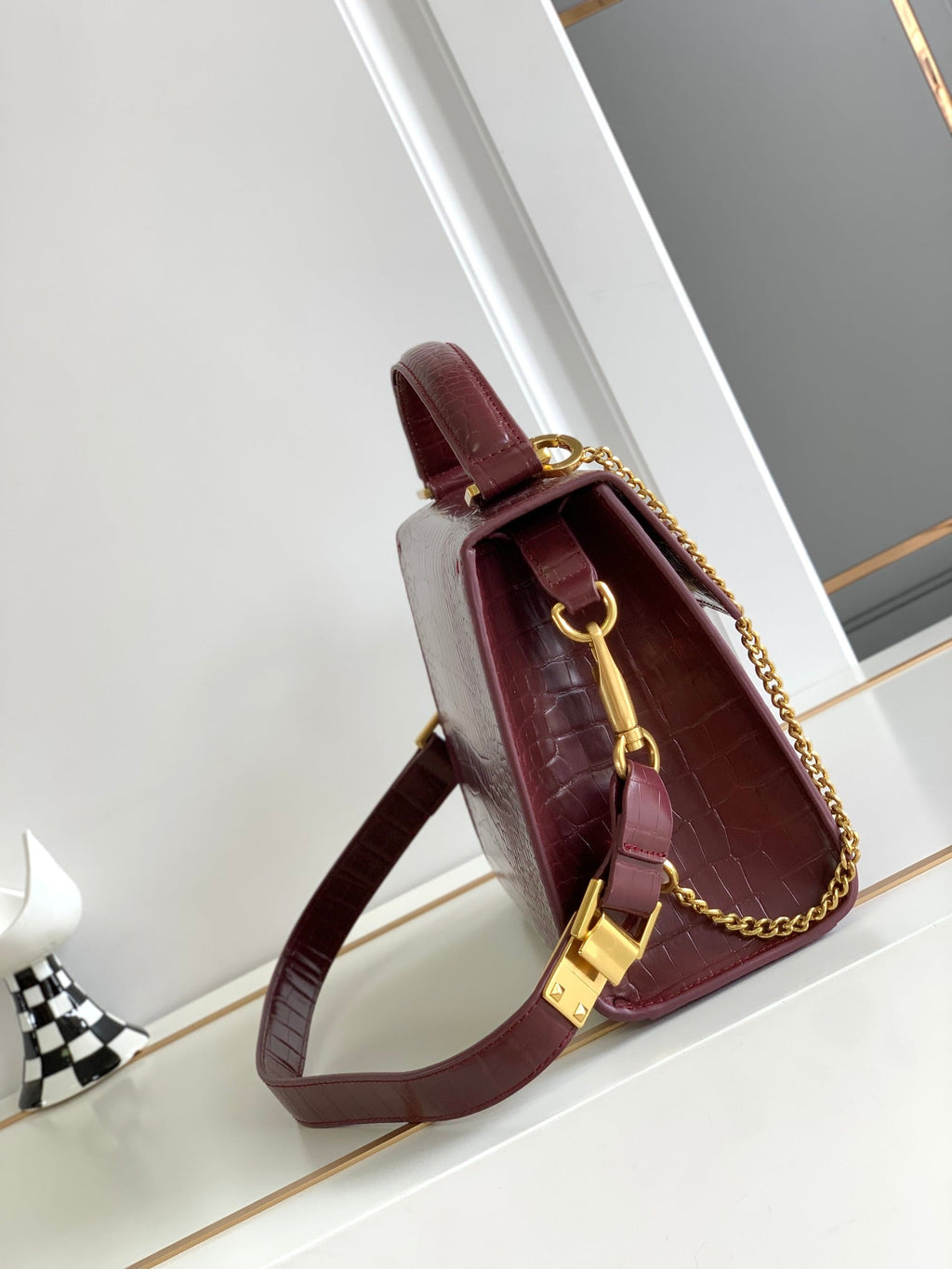 Valentino Garavani VSLING Small Leather Top Handle Bag - Griserik