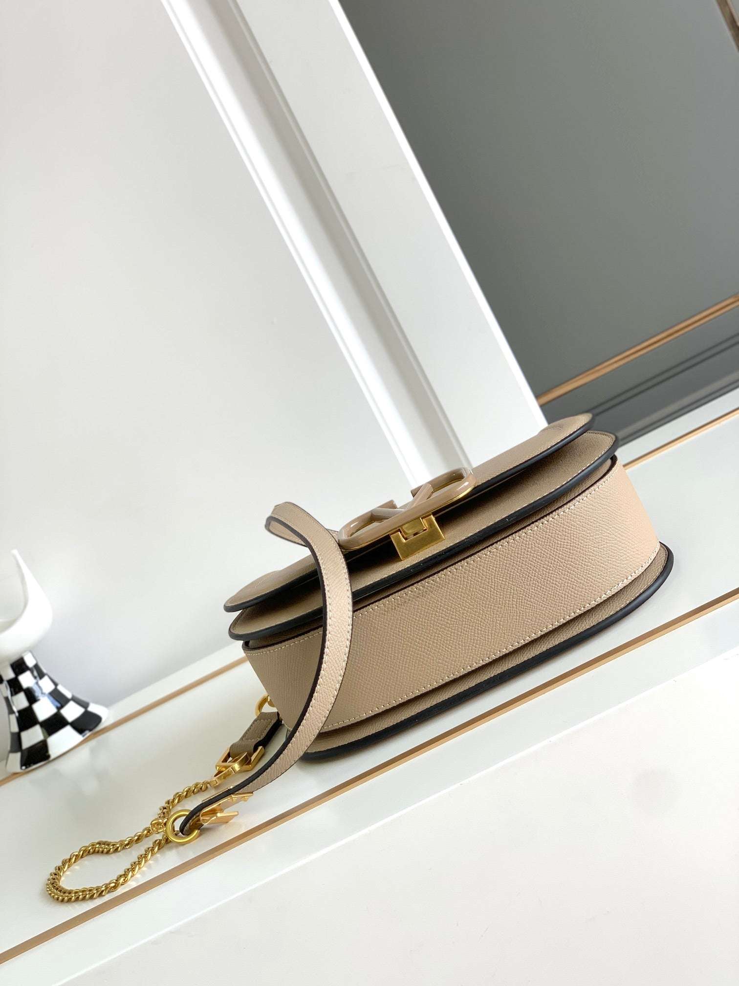 Valentino Garavani VSLING Small Leather Top Handle Bag - Griserik