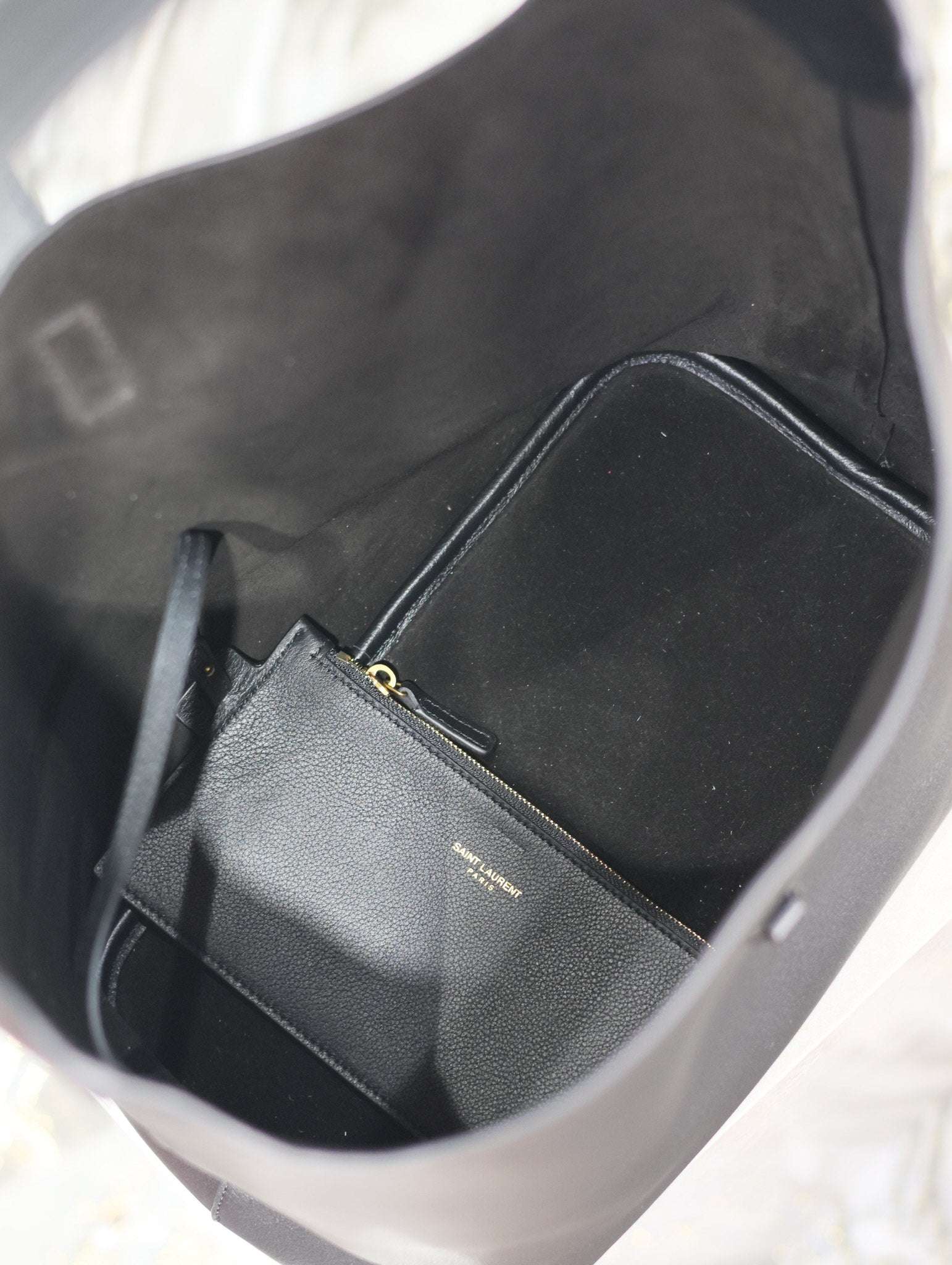 Ysl Saint Laurent LE 5A7 Hobo Bag Vintage Black Leather - Griserik