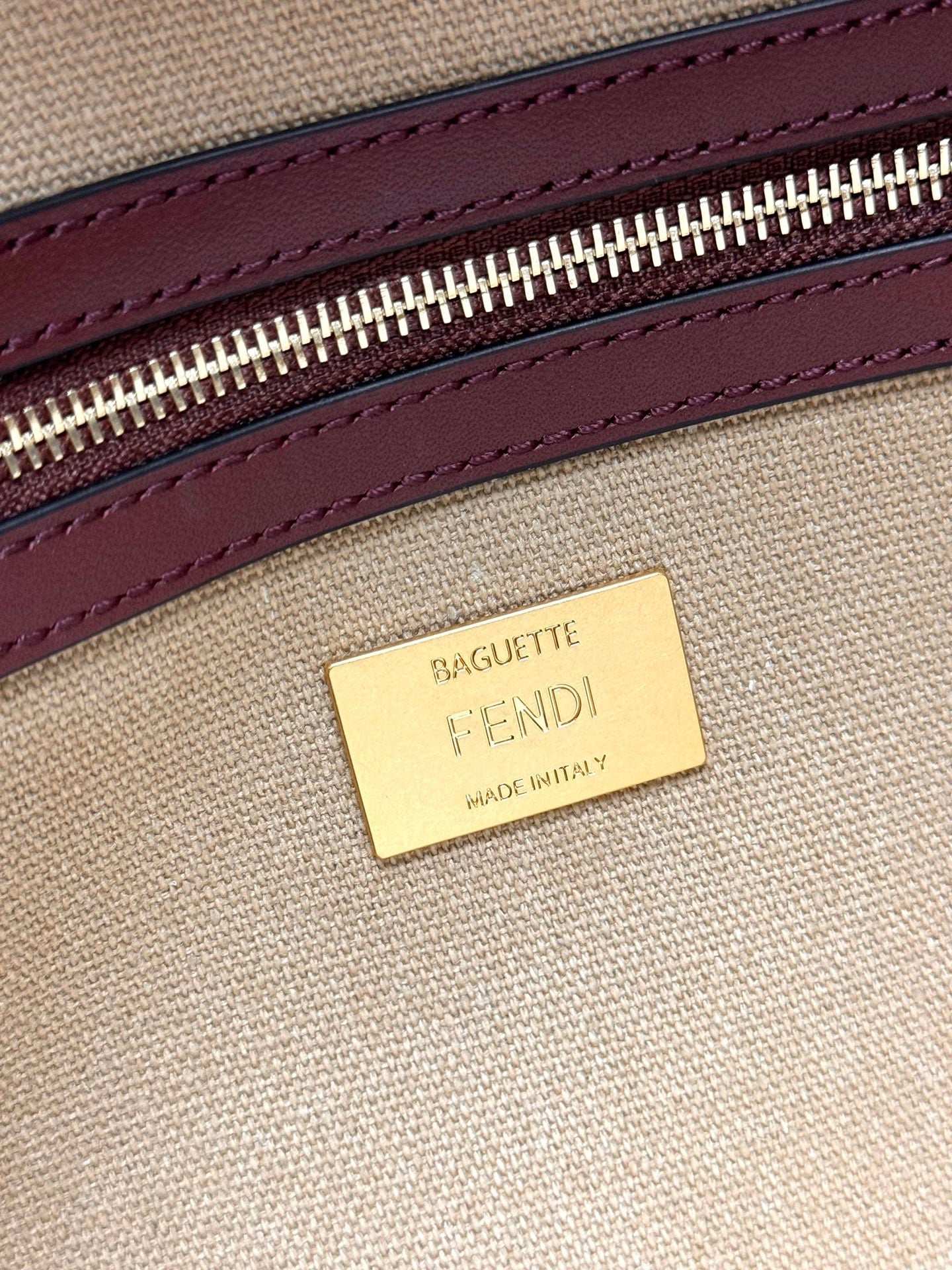 Fendi Baguette Crossbody Canvas Bag - Griserik