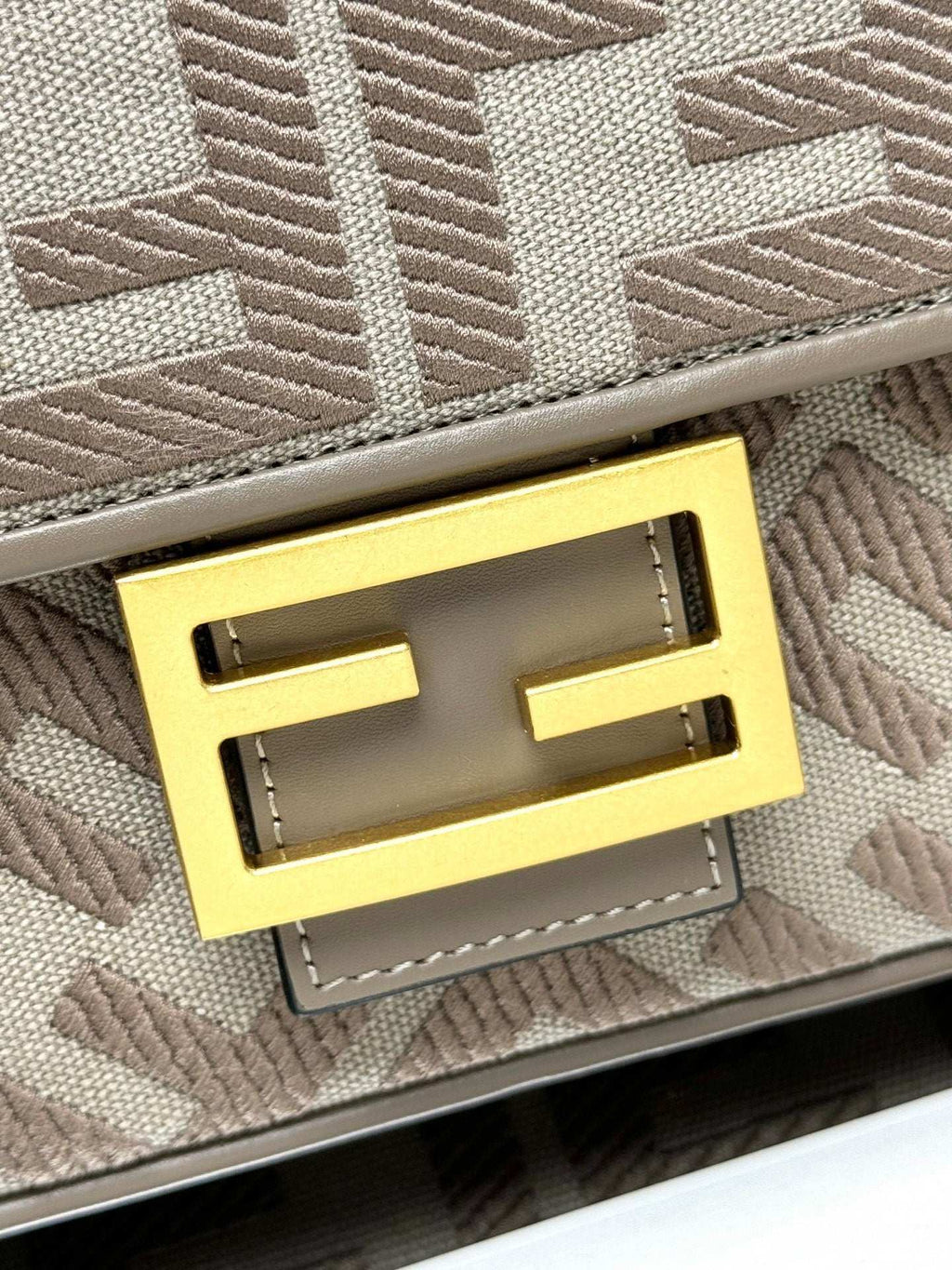 Fendi Baguette Crossbody Canvas Bag - Griserik