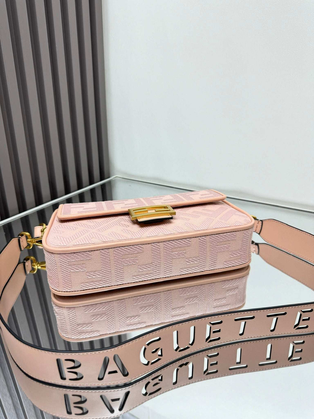 Fendi Baguette Crossbody Canvas Bag - Griserik