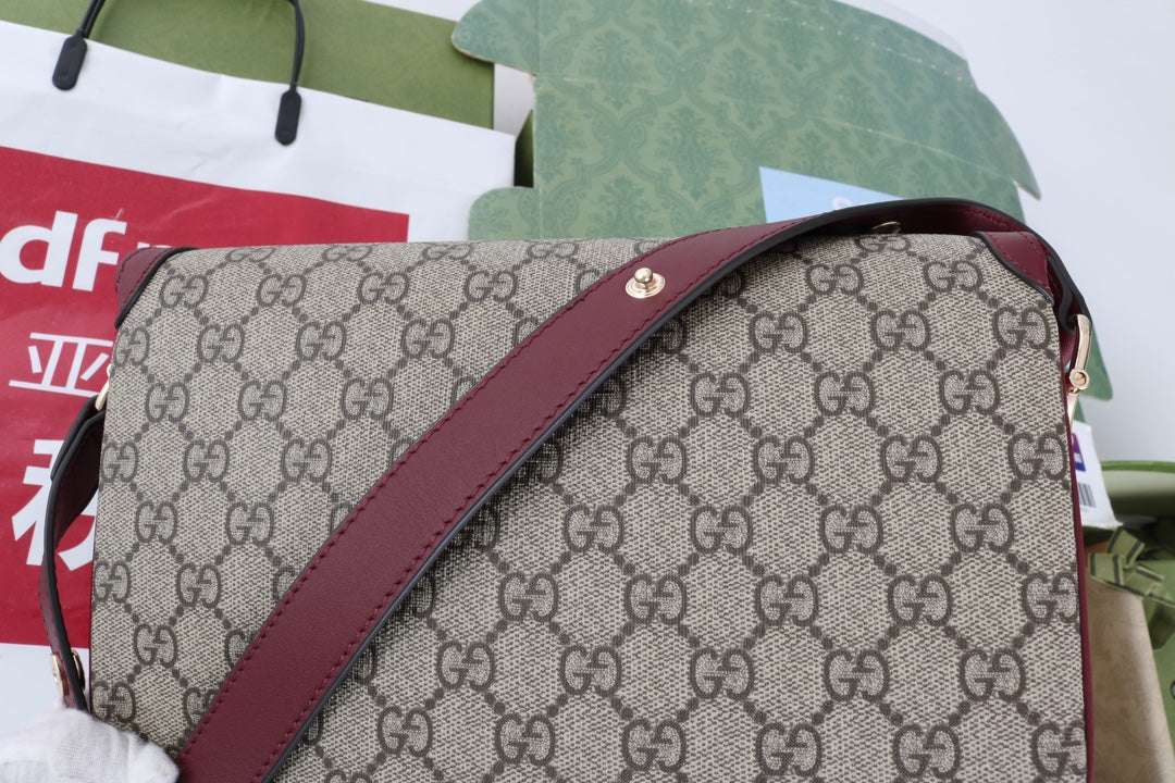 Gucci GG 1955 Horsebit Canvas Shoulder Bag - Griserik