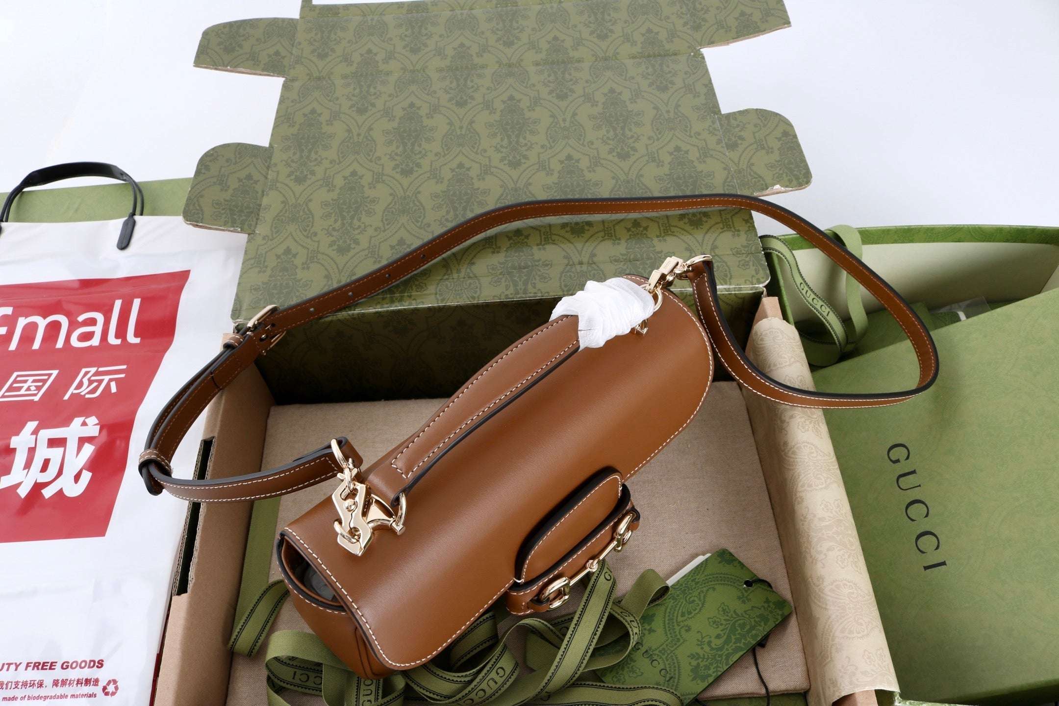 Gucci GG 1955 Horsebit Shoulder Bag Brown - Griserik