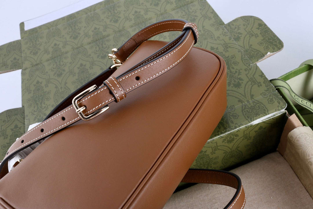 Gucci GG 1955 Horsebit Shoulder Bag Brown - Griserik