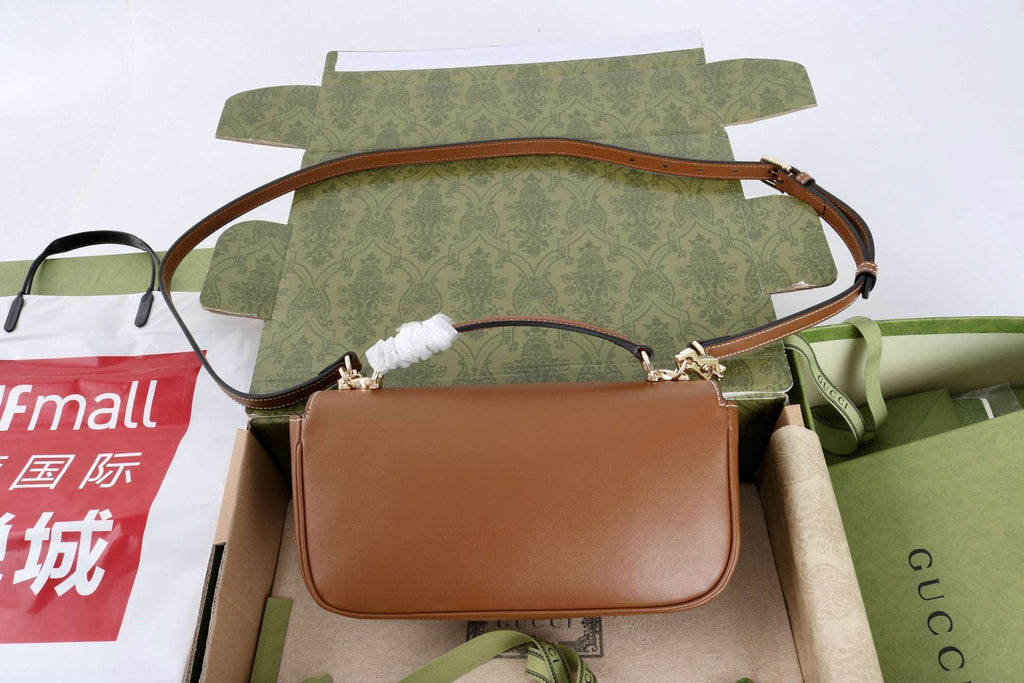 Gucci GG 1955 Horsebit Shoulder Bag Brown - Griserik