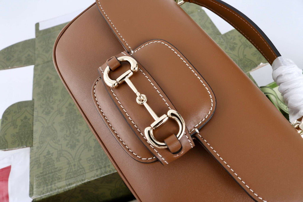 Gucci GG 1955 Horsebit Shoulder Bag Brown - Griserik