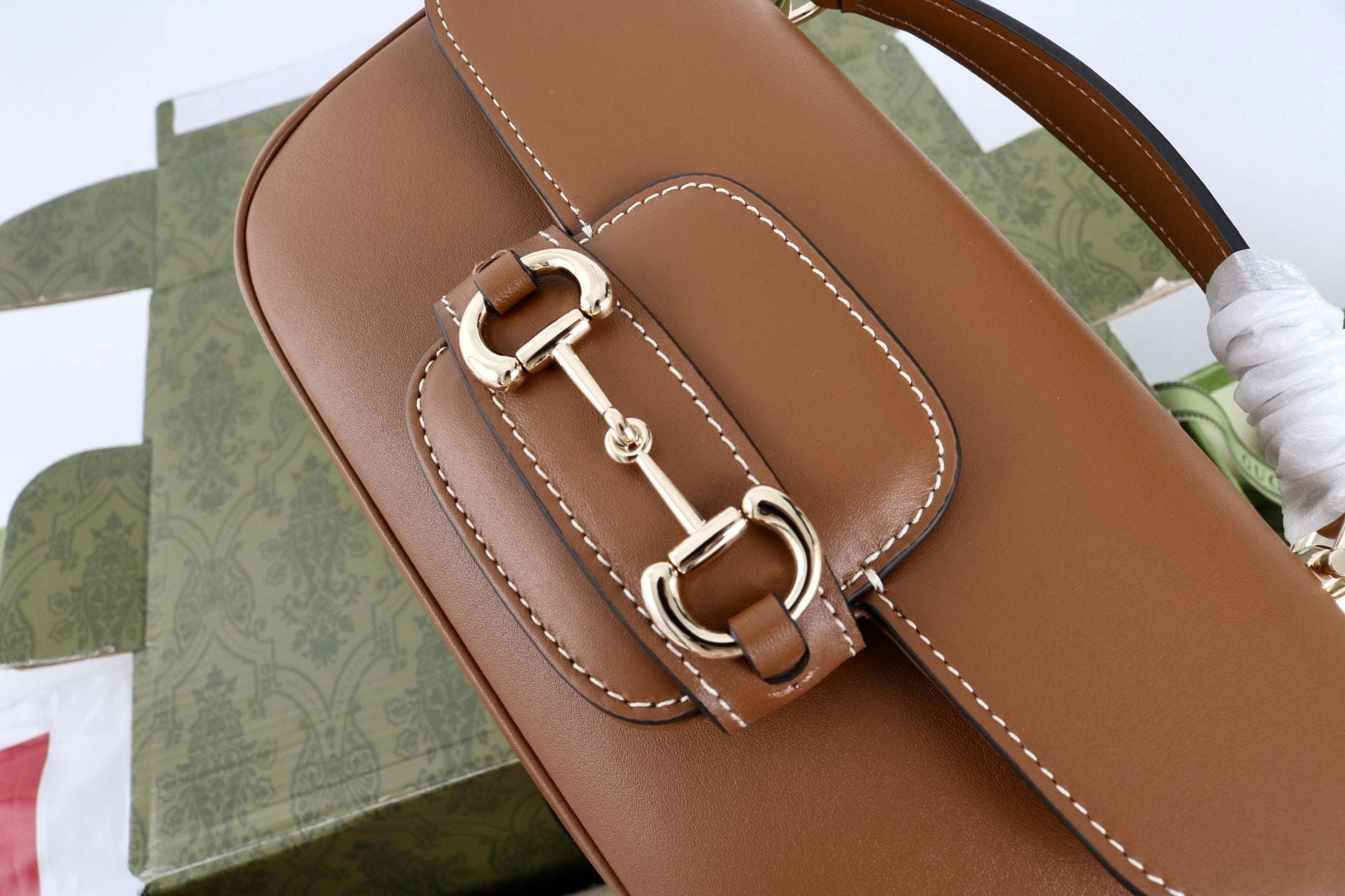 Gucci GG 1955 Horsebit Shoulder Bag Brown - Griserik