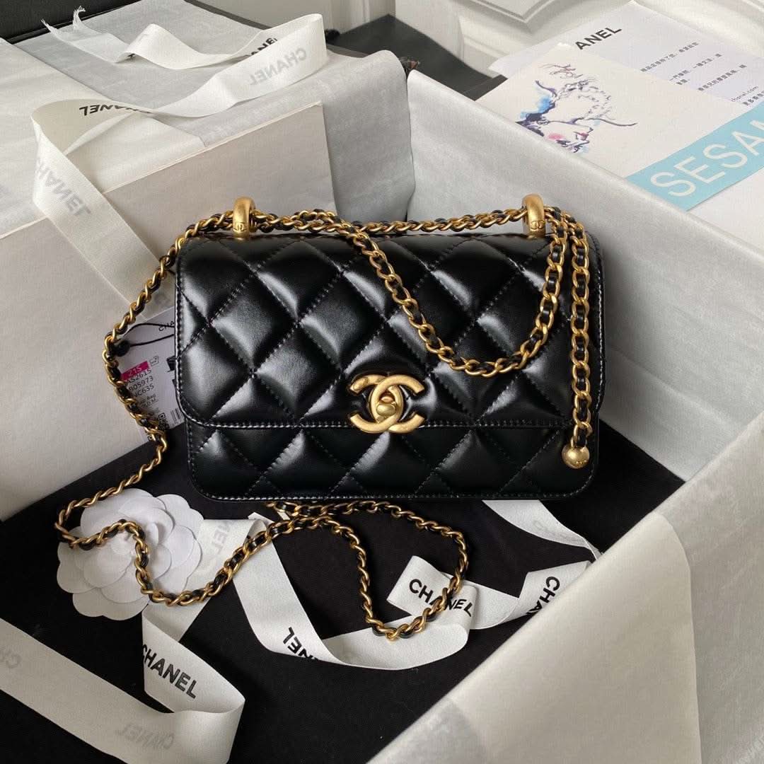 Chanel Flap Bag Black Leather - My Store