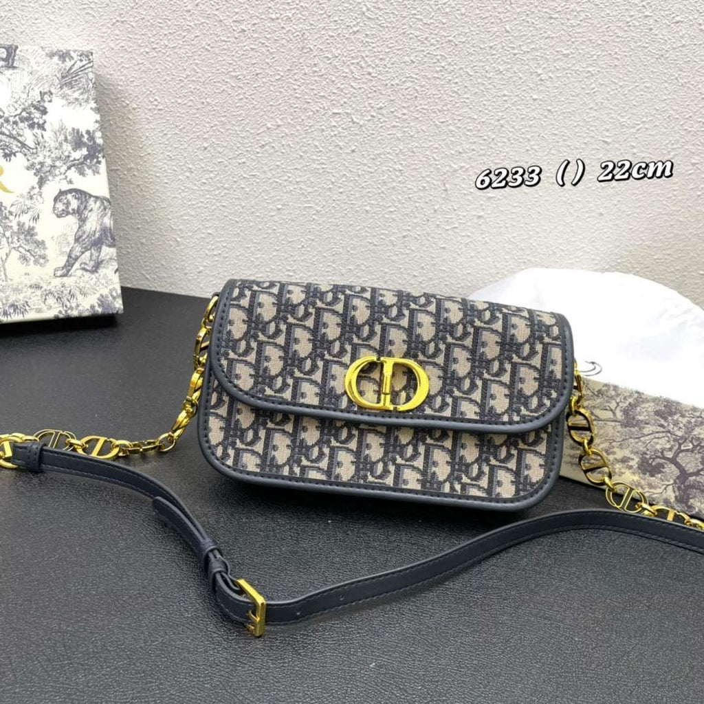 Dior 30 Montaigne Avenue Bag Jacquard Oblique blue - Griserik