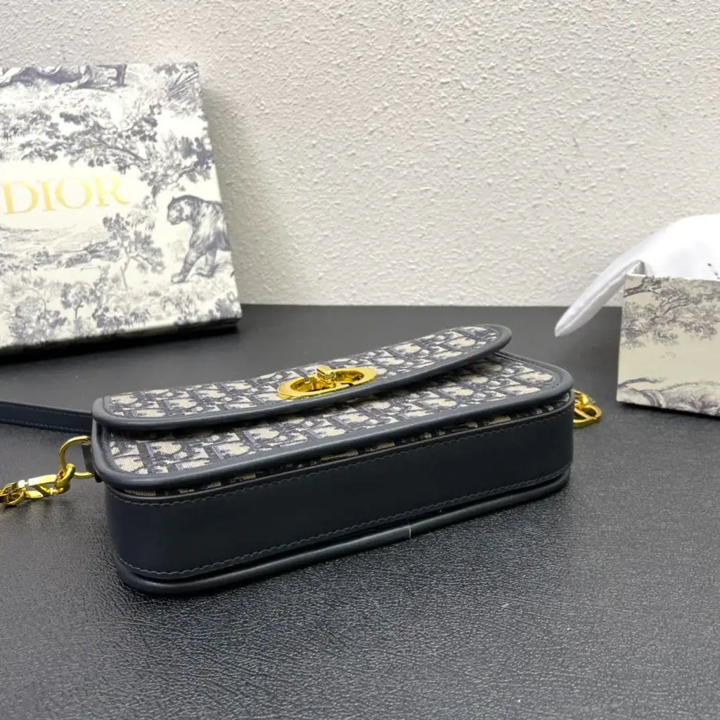 Dior 30 Montaigne Avenue Bag Jacquard Oblique blue - Griserik