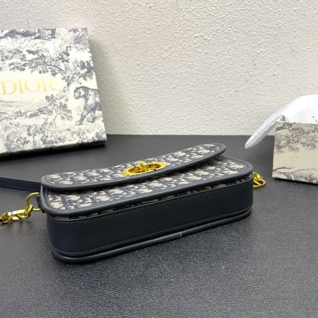 Dior 30 Montaigne Avenue Bag Jacquard Oblique blue - Griserik