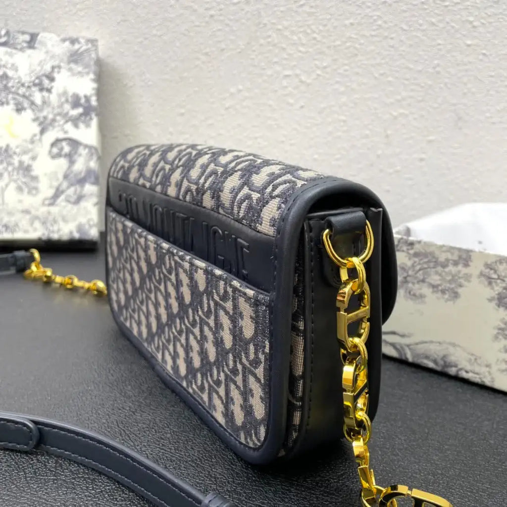Dior 30 Montaigne Avenue Bag Jacquard Oblique blue - Griserik