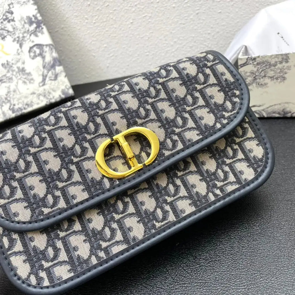 Dior 30 Montaigne Avenue Bag Jacquard Oblique blue - Griserik