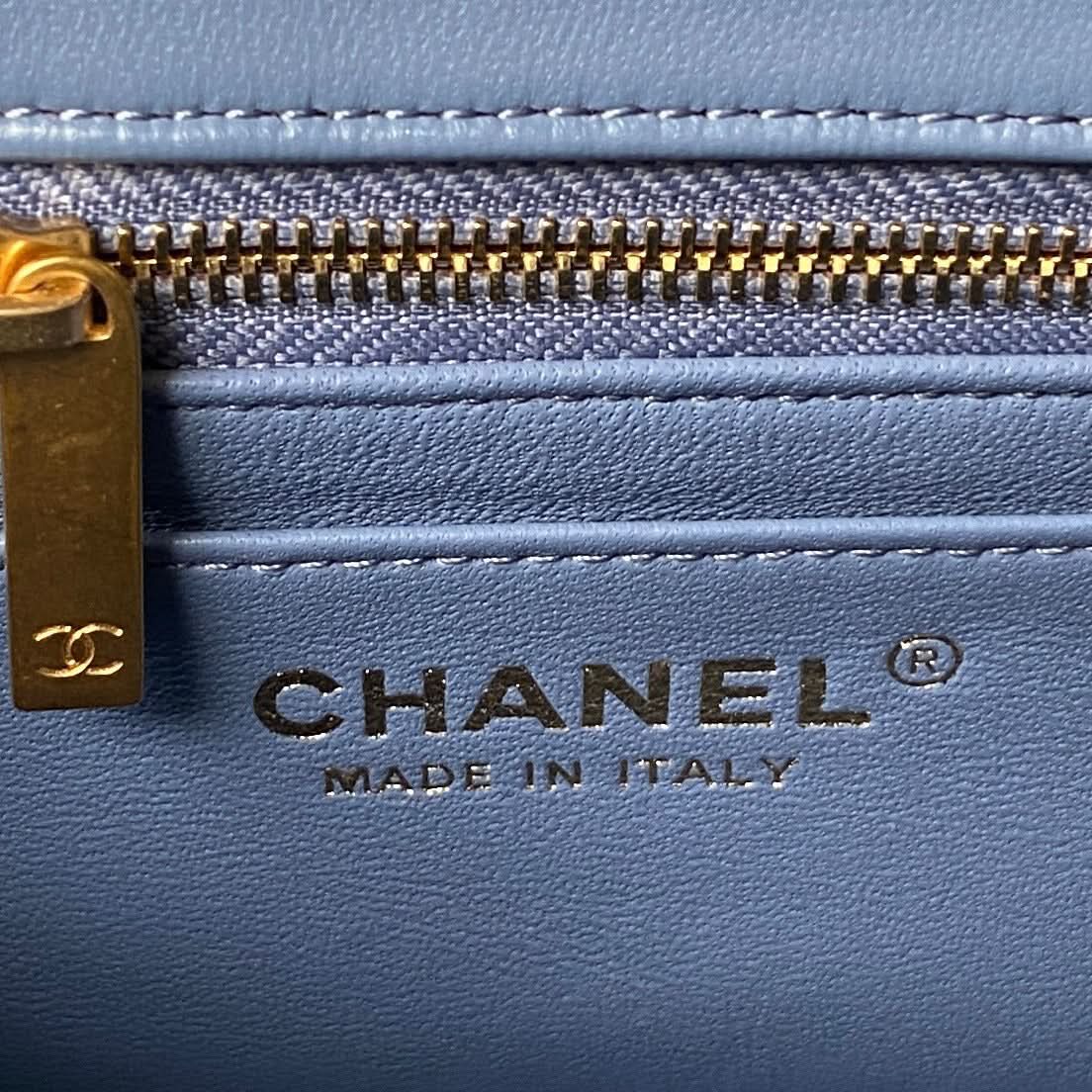 Chanel Flap Bag Blue Leather - Griserik